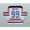 Personnalisé EDMONTON OILERS WAYNE GRETZKY 99 WHA DEFUNCT ÉQUIPE HOCKEY JERSEY NOUVEAU Top Cousu S-M-L-XL-XXL-3XL-4XL-5XL-6XL