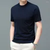 Men's T Shirts High Qualtity Oversized Cashmere Knitted O-neck T-shirt For Men Short Sleeve Tee Solid Color Trend Leisure Thin Style