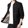 Men's Jackets Male Casual Jacket Stand Collar Long Sleeves Pockets Zipper Winter Business Fleece Lining Coat