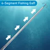 Fishing Accessories Telescopic Fishing Gaff Stainless Steel Triple Hook Sea Fishing Spear Telescoping Pole with Hook Boat Ice Fishing Pesca Offshore 231204