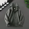 Men's Jackets Hooded Jacket Thick Windproof Zipper Closure Cardigan With Pockets For Fall Winter Streetwear Zippered Coat