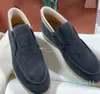 Loro Pianas charms loafers skor modedesigner walk mocka loafers hög topp äkta mens läder casual slip på lägenheter för män sport dre