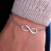 Nuevas llegadas, moda coreana, Metal Simple, 8 pulseras con dijes infinitos para mujeres y hombres, joyería de verano, estilo Beach223t