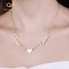 Nomi personalizzati di moda Simbolo del cuore Collana Pendenti in acciaio inossidabile Dichiarazione Girocollo personalizzato per le donne Regalo Gioielli in oro Q111311W