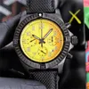 新しいAAAブルティリングメンズウォッチデザイナーナビタイマークロノグラフクォーツムーブメントアベンジャーハリケーン腕時計キャンバスストラップサファイア防水デザイン1884時計