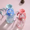 Water Bottles 1pc 600ml Kids Water Sippy Cup Antler Creative Cartoon Baby Cups with Straws Leakproof Water Bottles Outdoor Childrens Cup 231204