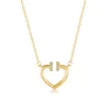 Läs för att skicka AU750 Real Hot Selling Pure Gold Heart Charm Halsband för kvinnor Fina smycken halsband