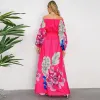 Robes décontractées Printemps Automne Fête Deux Pièces Robe Femmes Bateau Cou À Manches Longues Femme Élégante Soirée Sexy Plus Taille