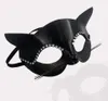 Katze Frauen Strass Maske halbes Gesicht Luxus schwarze Augenmaske Halloween Kostüm Party Zubehör Halloween Kostüm