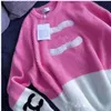 Kış Yeni Kadın Tasarımcı Külot Örgü Havlu Nakış Kazak Mektubu Ccity Pink Kontrast Mujer Sıradan Kızlar Jacquard Fanil Giyim