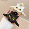 Headwear Hair Accessories Silicone Cute Cat Hair Claw Hair Clip Female Large Back Head Clip Cute Cartoon Headwear hair accessories for women Q231204