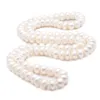Design 10-11mm 82 cm perle d'eau douce blanche grand pain cuit à la vapeur perles rondes collier de perles chaîne de pull bijoux de mode 284t