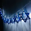 Party Decoration 1.65m 10LEDS Judism Mogen David Star Lights String Hanukkah Shavuot Jewish Festen för Dedication Menorah leveranser