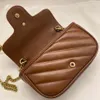 Women classic mini Marmont key Wallets wavy stitched leather back With heart shape Mark keys ring inside attachable to Big Bag Lad283I