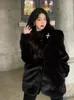 Kurtki damskie Korean Street Fashion Suit Cross Winter Płaszcz Kobiety Długie moda osobowość norki Norek Los Lose Wild Coat Kurtka 231204