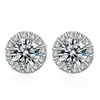 Stud Classic S925 Silver Round Moissanite Diamond Earrings Women Jewelry Plated White Gold 0 5ct 5mm Gift303R