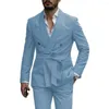 Ternos masculinos dv055 personalizar terno 2 peças cinto estilo conjunto noivo homem casual smoking para casamento (calças blazer)