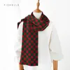 Scarves wool scarf women men winter thick warm knits scarves two layers ladies red green plaid kid long shawl boys girls Christmas gift 231204