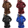 Winter Herren Haarkragen mittellange Kapuzenjacke einfarbig langärmelige Oberbekleidung Spleißen Krokoknöpfe Parker Mantel Mode Street Trend warme Jacke 2A3IV