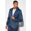 Ternos masculinos chique cetim masculino terno exército verde moda notch lapela dois botões 2 peça high street casual formatura desgaste casamento noivo smoking