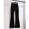 Pantalon deux pièces pour femme, costume noir, fille potelée, veste de style Hepburn français, surdimensionné, élégant, pantalon deux pièces, automne, 231204