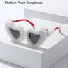 Lunettes de soleil UV400 à monture complète en peluche, haute définition, lunettes de Cosplay à la mode pour fête, lunettes décoratives, fournitures de noël