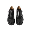 Women's Dress Shoes Mary Brand Genuine Leather Shoes Carved Block British Style Loafers