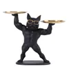 Dekorativa föremål Figurer French Bulldog Sculpture Muscle Dog Ornament Storage Metal Tray Nordic Table Decoration Harts Animal Statue 231204