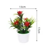 Fleurs décoratives Plante en pot artificielle 5 petits lotus simulés en plastique fleur bonsaï pour la maison fête jardin décor de bureau faux ornements