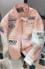 Vestes pour femmes Veste de moto tendance Hip Hop pour femme en cuir rose américain veste Y2K couture vestes coupe-vent brodées de haute qualité 231204