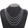 Chaînes Mode Figaro Chaîne Collier Hommes 3mm En Acier Inoxydable Couleur Or Long Pour Bijoux Cadeau Collier Hombres