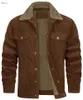 Vestes masculines 2024 Cordiret Vintage Sherpa Fleep Windbrekaer épaisses manteaux d'hiver chauds