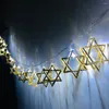 パーティーデコレーション1.65m 10LEDSユダヤ教モーゲンデビッドスターライトストリングハヌカシャヴオットユダヤ