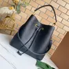 Borsa firmata M44020 M45256 neonoe Borsa a secchiello con coulisse per donna 2 misure Borsa a mano da uomo con pochette in vera pelle Fiore marrone Borsa a tracolla di lusso da donna