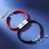 Bracelets de charme Attraction magnétique Fasionable Sun Moon Couple Bracelet Aimants Attirant la niche des amoureux du tissage Cadeau de la Saint-Valentin