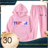 Trapstar Merk Gedrukte Sportkleding Heren T-shirts Kleuren Warm Tweedelige Set Losse Hoodie Sweatshirt Broek Jogging Trapstar Trainingspak 121