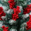 Flores decorativas 8 peças hastes de frutas vermelhas artificiais inverno bagas de azevinho escolhas artesanais arranjo floral para árvore de natal guirlanda diy