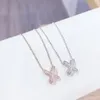 Pendant Necklaces Fashion Design Necklace For Women Simple Jewelry Hollow Letters X Zircon Clavicle Chain