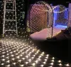 Cordas ao ar livre jardim decorativo lâmpada led fishnet luz string decoração de natal para casa quarto janela cortina