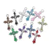 Émail Crucifix Croix Jésus Charms Pendentifs 200pcs / lot 10Colors 14x22 5mm Bijoux de mode DIY Fit Bracelets Collier Boucles d'oreilles L499271q