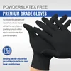 Gants à cinq doigts en Nitrile, imperméables, pour travail, GMG, noirs plus épais, pour produits mécaniques, chimiques, alimentaires, jetables, 231204