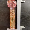 4.5" glass smoking hand pipe w gold fume pyrex colorful spoon glass water pipe handmade smoking accessories