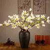 Decoratieve Bloemen Kunstmatige 10 Hoofden Nep Zijde Magnolia Bloem Lange Steel Inwijdingsfeest Tuintafel Bruiloft Diy Party Bruidsboeket Decor