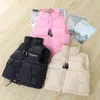 Waistcoat Children Vest Jacket Coat Letter Pull Rope Zipper Sleeveless Warm Boy Girl Outerwear 2023 Autumn Winter Teenager Kids 231204