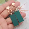 Charm Green Color Crystal Dangle Earrings for Women Flower Pendants Imitation Pearl Earrings Metal Leaves pendientes Party Gift R231204