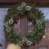 Decorative Flowers Simulated Red Fruit Leaves Christmas Holly Berries Plants DIY Wreath Gift Box Fake Plant Decor Home Xmas Year Decorations