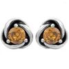 Pendientes de tuerca de Plata de Ley 925 auténtica para mujer, aretes con círculo de eternidad, piedra natal de doce meses, regalo, joyería