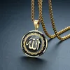 Nouveauté or argent couleur acier inoxydable arabe islamique dieu pendentif collier femmes musulmanes charme bijoux 214K