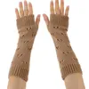 Genouillères gants pour adolescentes femmes chaudes Crochet mitaines sans doigts temps froid femmes randonnée en plein air