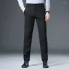 Pantalones de hombre Otoño Invierno sólido alto cintura botón bolsillos con cremallera Casual pierna ancha pantalones de vacaciones moda suelta Oficina señora